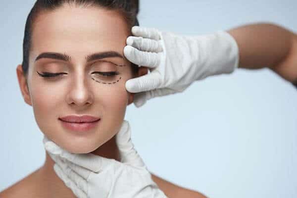 Woman Being Prepped for Blepharoplasty